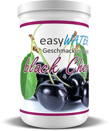 Black Cherry easyWater Getränkepulver│ Zuckerfreies Geschmackspulver für erfrischende Getränke │Nur 5 Kalorien auf 500ml Wasser│ohne Aspartam│Inhalt: 25 Portionen