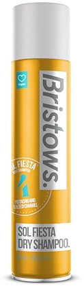 Bristows Sol Fiesta Dry Shampoo, Salted Caramel and Pistachio Fragrance, Refreshes Hair Between Washes, Absorbs Excess Oil Without Drying Out Hair and Scalp, Vegan Friendly, 200 ml