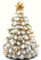 Musicboxworld MMM GmbH, 64044 Spieluhr - Tannenbaum in Weiß mit Verzierungen und Dekorationen in Gold
