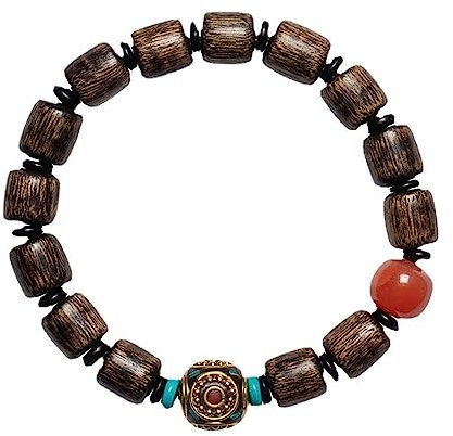 GodlSoon Rosenkranz, indonesisches Adlerholz-Armband, 10 mm, Buddha-Perlenarmband, tibetische Gebetsperlen, Geschenk for Männer und Frauen