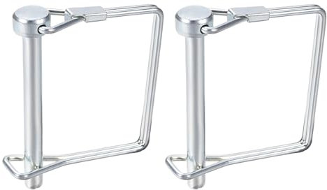 DTGN 5mm x 50mm (DxL) Wellenverriegelungsstift - 2er Pack - Gut für landwirtschaftliche Anhänger Rasen - Karbonstahl Vierkant-Anhängerkupplungsstift - Silberton