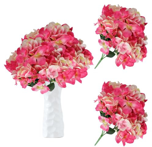 astylishome Fiori finti per esterno ortensia fiore artificiale Real Touch Faux ortensie con gambo lungo rosa simulazione bouquet esterno giardino matrimonio decorazione casa 1109