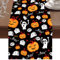 Halloween tischläufer , tischläufer Halloween tischdeko ,Gespenst kürbis deko Leinen Abwaschbare tischläufer schwarz Halloween deko Geeignet für Küche ,Bar , Esstisch