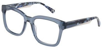 Botaniq Brille mit Sehstärke in Blau für Damen optional mit Sonnenbrillentönung oder Blaulichtfilter, Quadratisch, gefertigt aus Acetat, Modell: BIO-1060-105 (inklusive Brillenetui)