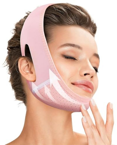 NJCXOLA Masque de levage visage,Masque En Forme De V Lifting Masque Visage,Double Menton Masques Faciaux En V Pour Les Femmes