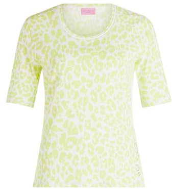 Betty Barclay Damen Basic Shirt mit Rippenstruktur 48, Cream/Green