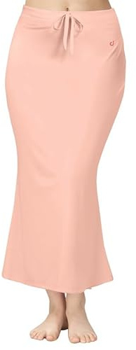 TRENDMALLS Jupe en forme de sari en polyester et spandex pour femmes, mélangée à du coton, jupon, jupes pour femmes, robe moulante pour sari, rose poudré, XXL