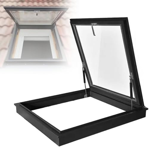 Ventanas de tejado,claraboya de techo,ventana de techo de salida,claraboya con luz natural para sótano,ventana de techo con vidrio templado de doble capa, para ático,solario,cobertizo,400X400mm