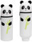 TaleMoon Kawaii Federmäppchen Weißer Panda,2 in 1 Silikon Federtasche,Stifte Mäppchen,Pencil Case,Schulanfang Geschenke für Mädchen,Reißverschluss, Buntstifte, Marker, H 20cm