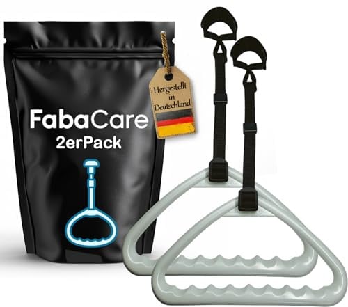 FabaCare 2X Schwerlast Bettgalgen Handgriff, 150 kg belastbar, ergonomisch geformt, Trapezgriff, Bettgriff, Aufrichtgriff, Bügelgriff, Stangengriff, Balkengriff, Handfasser für Aufrichthilfen,