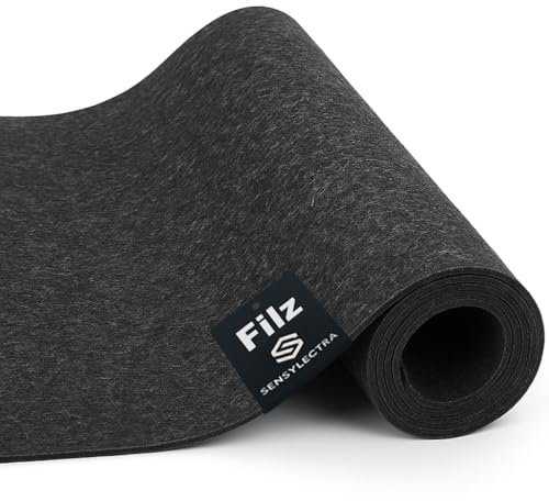 Filzstoff Filzrolle,Filz Meterware,Taschenfilz Dekofilz Filzmatte,2mm Filzmatten,Bastelfilz für DIY Aufbewahrungstasche Filzunterlage Patchwork (SchwarzGrau,300 * 30cm)