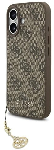 CG MOBILE Guess 4G Charms Collection Compatible with MagSafe Case for iPhone 17 (Brown)