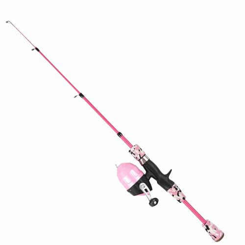 ERYUE Jugend-Angelruten- und Rollen-Kombi-Set mit Tackle-Box und Tragetasche, Teleskop-Spincast-Angelruten-Set für, Rosa, 1,5 M (1,5m)