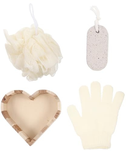 MAGICLULU Abschluss Geschenk Bade Satz für Damen mit Fußschrubbwerkzeug und Körperpeeling Werkzeug und Nylon in Holzbox für Entspannte Spa Erfahrung