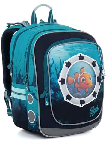 TOPGAL Schulrucksack für Mädchen ab 1. Klasse, ergonomisch & leicht, wasserabweisend, mit reflektierenden Elementen, 21 L Schulranzen mit Brustgurt & Rückenpolsterung (Unterwasserabenteuer)