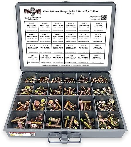 Metrisches Klasse 8.8 Hex Gap Flansch Rahmen Schrauben & Muttern Sortiment Kit – 429 Stücke.