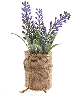 Kunst-Lavendel im Jutetopf von Kaemingk | Maße: 5x12 cm | Farbe: lila