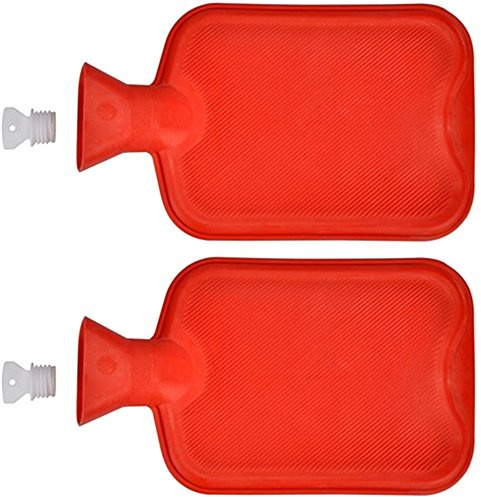 2x Wärmflasche aus Gummi 2 Liter Wärmeflasche Wärmekissen Wärme Flasche Bettflasche