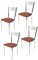 t m c s Tommychairs - Set 4 sedie modello Elegance per cucina bar e sala da pranzo, struttura in acciaio cromato e seduta in legno colore ciliegio