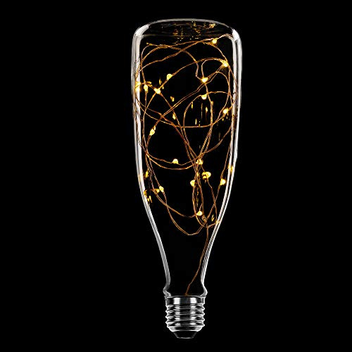 NCC-Licht LED Deko Leuchtmittel Kupferkabel Flasche E27 klar extra warmweiß 2200K