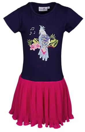 EDZARD Vestido de niña feliz para niños, azul marino, 110 cm