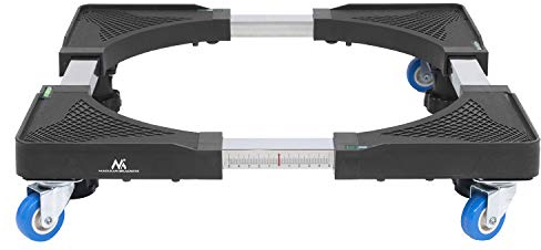 Maclean MC-855 Waschmaschinen-Untergestell Sockel Unterlage bis 250kg einstellbare Breite 500-700mm 4 Gummiräder 4 Füße Wasserwage