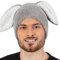 KarnevalsTeufel Plüsch-Mütze Hase für Erwachsene mit Hasenohren Häschen Osterhase (Grau)