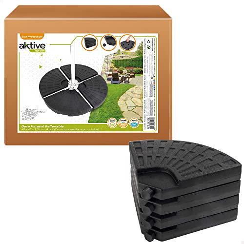 Aktive 62197 - Soporte parasol 4 piezas plástico 48x48x7.5 cm, 52/66 kg