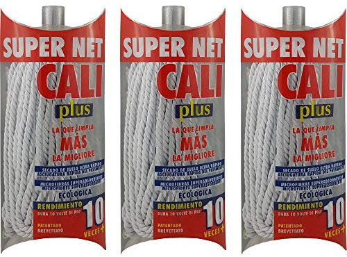 Super Net Cali Fregona de Microfibras Color (Gris, 3 Unidades)