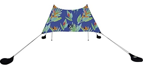 Neso Gigante – Tragbares Strandzelt – ideal zum Genießen mit Familie und Freunden – LSF 50+, wasserabweisend und leicht – tropisches Blumenmuster, 3,9 x 3,9 m