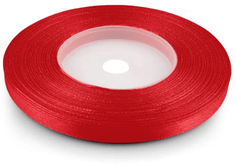 Netuno 1x Satinband Dunkelrot 6 mm x 32 m Schleifenband bunt Geschenkband farbig Dekoband Stoffband Satinrolle Satinbänder rote Schleife Geschenk Verpacken Dekoration Satinband Rolle red ribbon silk