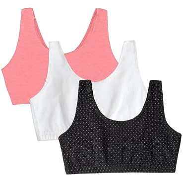Fruit of the Loom Women's Built Up Tank Style Sports Bra, PIN DOT/Popsicle P/White 86CK, 46