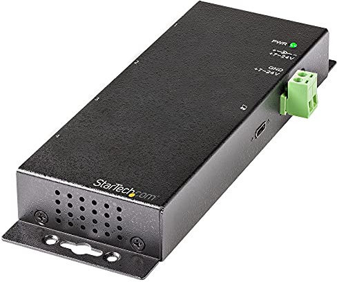 StarTech.com 4 Port USB C Hub 10Gbps - Metal Industrial USB-C Hub - 2x USB-C & 2x USB-A - ESD Surge Protection - USB-C or USB-A Host - Self-Powered Mountable USB 3.1 Gen 2 Type-C Hub (HB31C2A2CME)