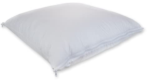 Genius eazzzy Kopfkissen 80x80 cm mit 3 einstellbare Höhe- und Härtegrade, atmungsaktives Kissen Sofakissen Zierkissen Zipperkissen mit Reißverschluss für Füllung, waschbar, Weiß