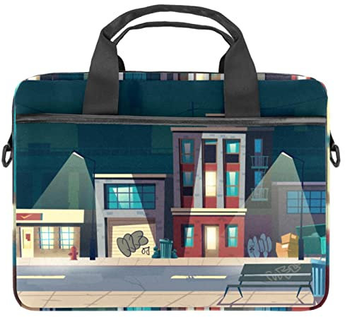 Vecchi edifici Borsa Del Computer Portatile Manicotto Del Notebook con Maniglia 13.5-14.5 pollice Borsa A Tracolla di Trasporto Valigetta