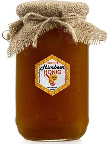 NATURAL FOOD Miel cru - Directement de l'apiculteur - Brut Naturel - Sans additifs - Non filtré - Non centrifugé ni chauffé - Idée cadeau - 11 KG - Miel de framboisier