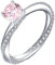 YL Damen Ring 925 Sterling Silber mit Oktober Geburtsstein Turmalin Rosa Ring Verlobungsring Ehering für Braut(Größe 56）