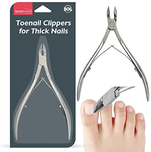 SOL Heavy Duty Toenail Clippers & 1pk Nail Remover - Stainless Steel for Thick Nails - Angled Edge for Precision - Nail Nipper for Hands & Feet - Easy to Use Foot Care Tool for Men & Women