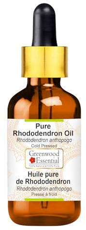 Greenwood Essential Pure Rhododendron Oil (Rhododendron anthopogo) with Glass Dropper Cold Pressed 5ml (0.16 oz)