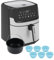 TM Electron TMPFR255 AIRMAXX Friggitrice senza olio XXL, capacità 5,5 litri, cestello antiaderente, include stampo per torte e 6 stampi per dolci, 8 programmi, touch screen, 1700 W