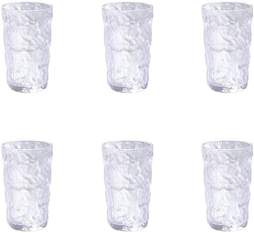 OLOTU Beer Glass Japanese Style Beer Mugs Glacier Pattern Beer Glasses Household Drink Beer Cup Mug Water Mug Set Easy Stacking in The Cupboard Multifunction