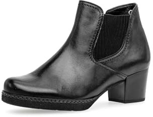 Gabor Damen Chelsea Boots, Frauen Stiefeletten,Wechselfußbett,Moderate Mehrweite (G),Bootee,Booties,schwarz(S.s/Micro),40 EU / 6.5 UK