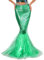 TiaoBug Damen Meerjungfrau Rock Pailletten Röcke Bodenlang Maxirock Kostüm Meerjungfrauenschwanz zum Karneval Fasching Motto Party Outfits Grün B 5XL