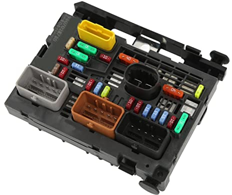 Otufan Motorsicherungskasten, Automotorsteuergerät Sicherungskasten 9807028780 Zubehör Ersatz Für Peugeot 308CC 607 807 1007 207, Citroen Berlingo C4 C8, Kunststoff, Durchsteckmontage, Schwarz