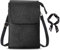 GWAWG Leder-Umhängetasche, Handy-Geldbörse, klein für Damen, Mini-Schultertasche mit langem Riemen und Schlüsselring und Schals, passend für 8 Plus oder Handy weniger 16,5 cm, Schwarz , 20 x 13 x 3