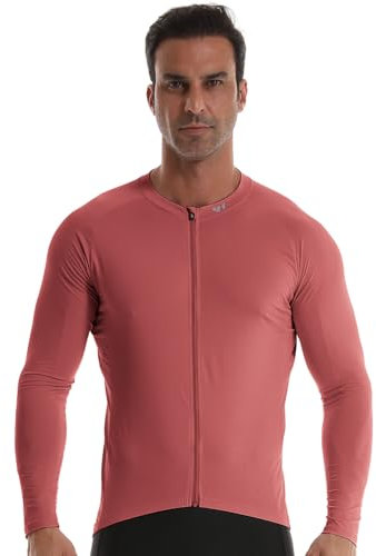 Wulibike Cycling Jersey Mens,Reflective Road Bike Jersey Breathable Quick Dry and 3 Pockets Cycle Shorts Sleeve Red M