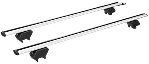 TETARI Offene Reling 53 Zoll Universal Gepäckträger Dachträger Querträger Silber Querträger Trägerschienenhalter 150 Kg Last Für 4-türiges Auto/LKW/SUV Dachgepäckträger