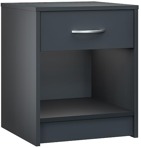 Casaria® Nachttisch Anthrazit 50x40x35cm mit Schublade Holz Modern 50cm Komforthöhe Boxspringbett Schlafzimmer Nachtschrank Nachtkästchen Nachtkommode
