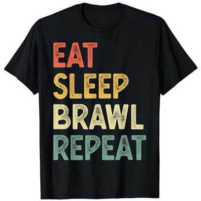 Eat Sleep Brawl Repeat Stars Lustiges Videospiel T-Shirt