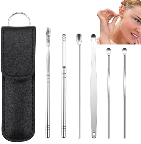 GBYUFG Pleteffect Ear, Pleteffect Ear Clean, 360° Spiral Ear Massage Cleaning Tool, Ear Cleaner Earwax Removal Tools with PU Leather Case, for Adults Kids - Ear Wax Remover